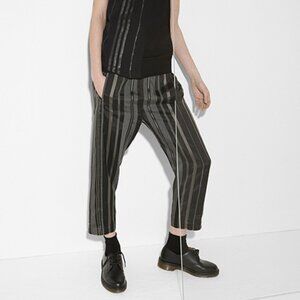 Roque by Ilaria Nistri Striped Cropped Satin Pants Size 40 Made in Italy